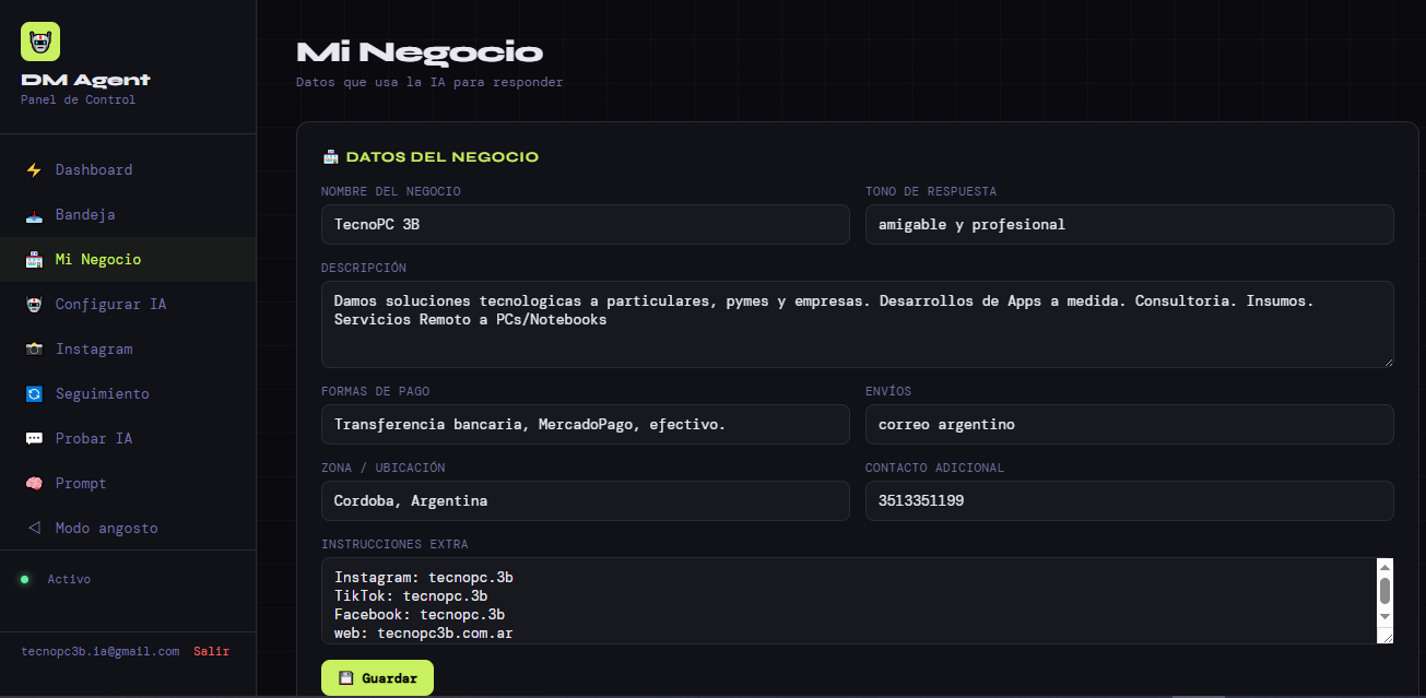 DM Agent — Configuración